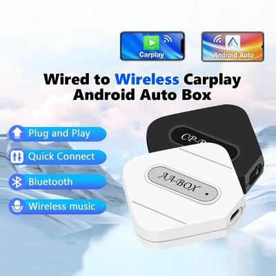 Bezdrátová CarPlay Box, Android Auto Box, AI Hlasový GPS Bluetooth Adaptér, WIFI CarPlay Převodník