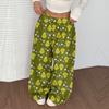 Women's Casual Christmas Print Elastic Waist Loose Fit With Plush Wide Leg Pants