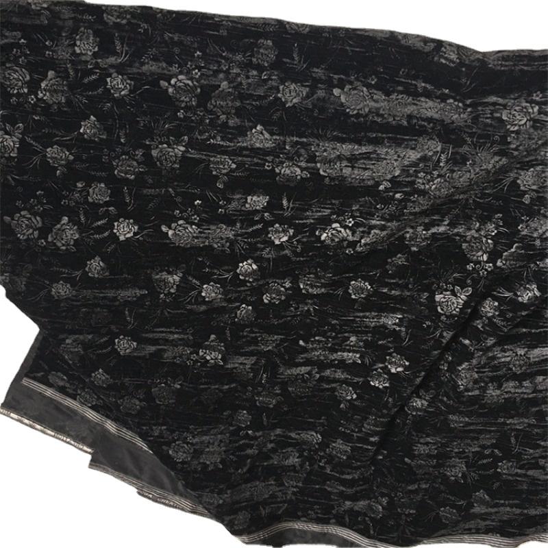 Tkanina Żakardowa Aksamitna Brokatowa z Motywem Kwiatu Róży na Metr, Tkanina Wytłaczana do Szycia DIY Spódnicy, Cheongsamu, Odzieży, Szerokość 135cm