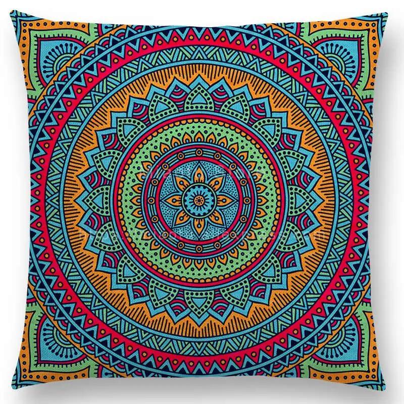 Hippie Mandala Boho Rainbow Floral Pattern Decor Throw Pillow Case Sun Moon Flowers Dream Fantasy Gorgeous Cushion Cover Sofa