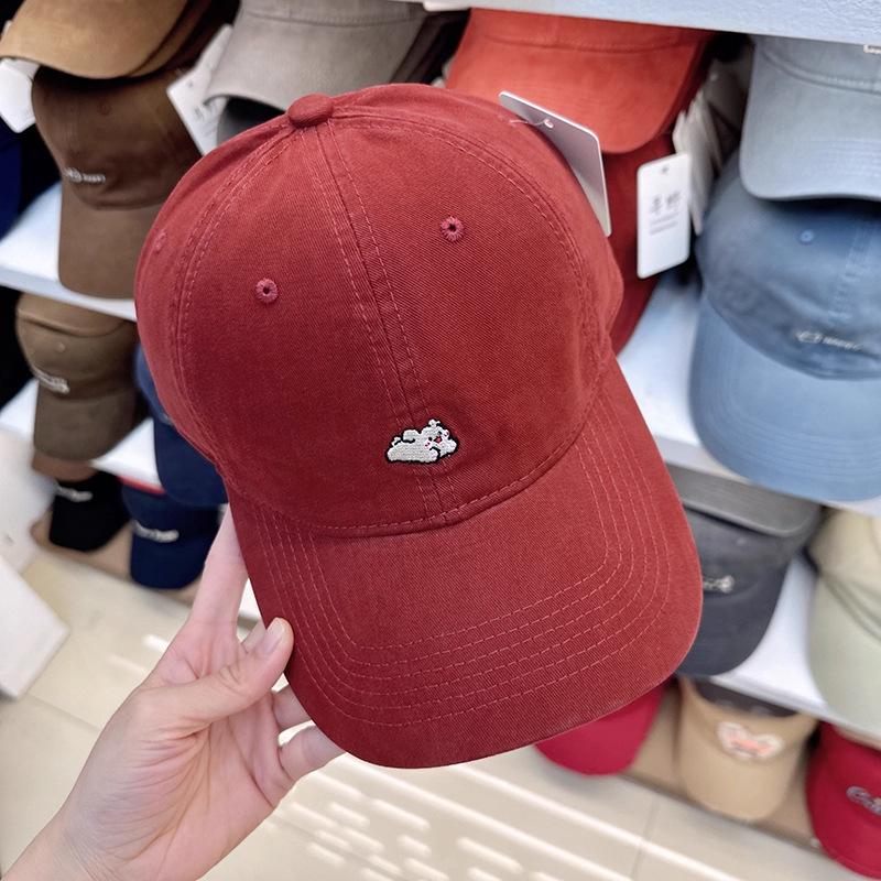 Fashion Hat large head circumference wide brim baseball cap children spring and autumn new Korean cute puppy embroidery sunshade cap men