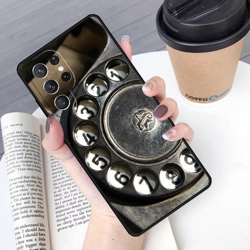 Retro Telephone Rotary Dial Phone Case Cover For Samsung Galaxy S24 S25 Ultra S21 S22 Ultra S10E Note 10 Plus Note 20 FE S23