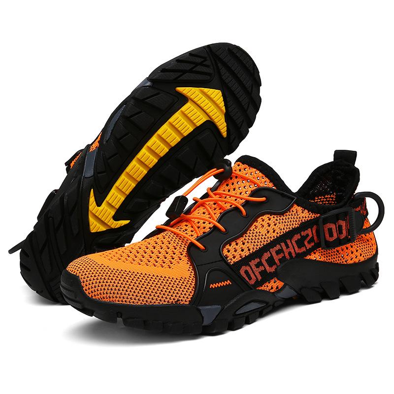 Cross-Border Outdoor Hiking Shoes for Couples - Breathable Flyknit Low-Top Water-Friendly Climbing Shoes in Men's Plus Sizes