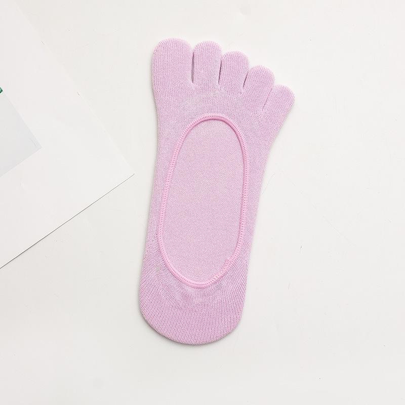 Women's Summer Candy Color Five-Toe Low-Cut Non-Slip Cotton Socks - Absorbent & Breathable