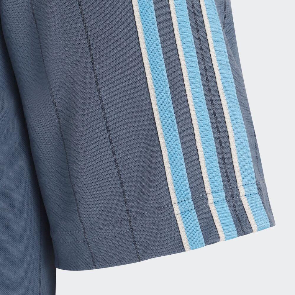 adidas Oryginalna koszulka polo z krótkim rękawem w drobne paski z nadrukiem logo Męskie topy Niebieska IU0199