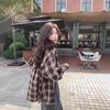 2025 Plaid Long-Sleeve Women's Shirt: Japanese Hong Kong Style, Versatile Summer Casual Jacket