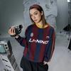 Li-Ning Sports Lifestyle Series Simple Letter Badge Print Striped Loose Round Neck Long Sleeve Sweatshirt Unisex Sweatshirt AWDVH87-2