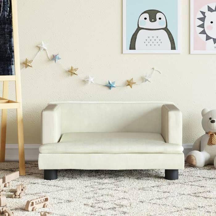 VidaXL Canapé pour enfants crème 60x40x30 cm velours, mini canapé, mini canapé-chaise, mini canapé pour enfants, canapé de 3196323