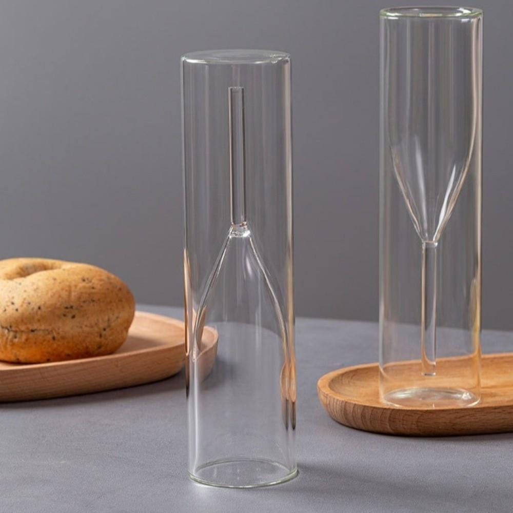 Shatter-Resistant Champagne Glasses Double Wall Bubble Wine Cup Bar Tool Glass Drink Cup  Weddings