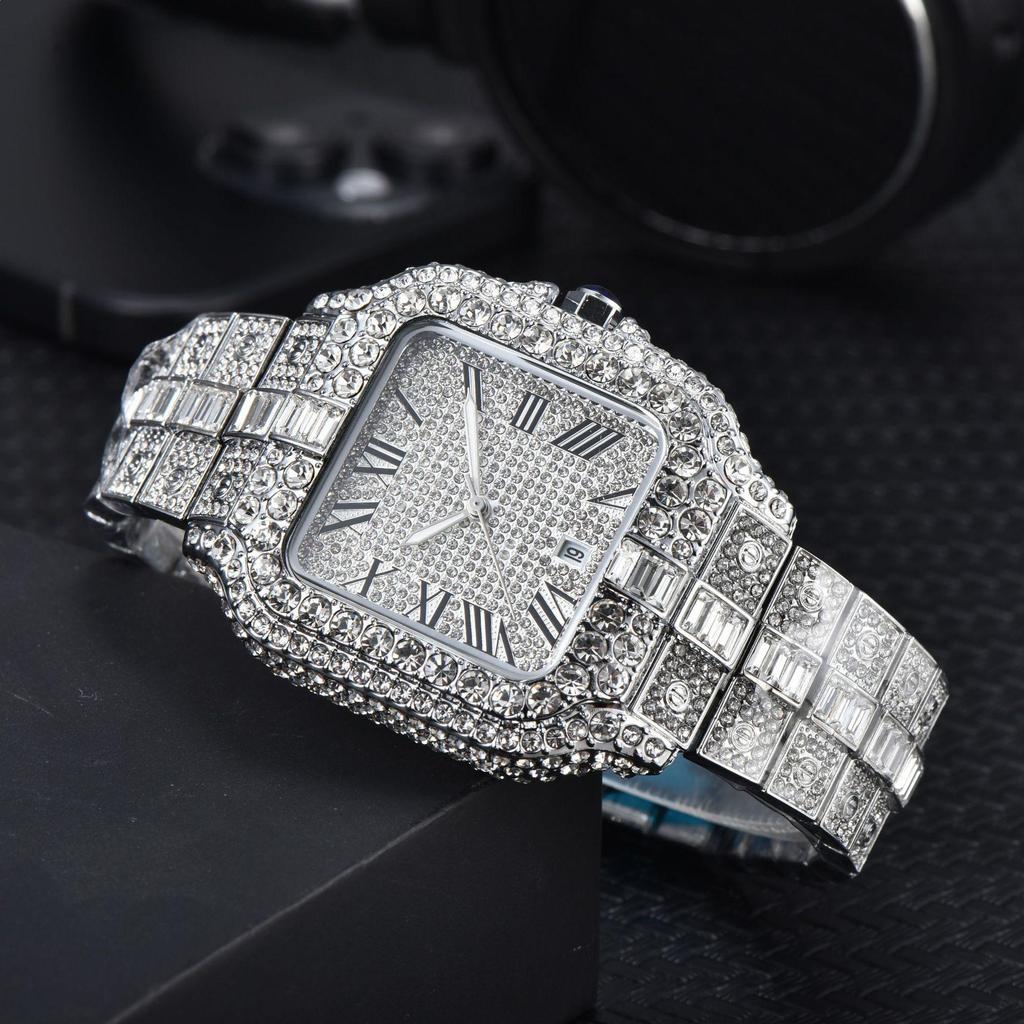 2025 NIRICHA Quartz Casual Steel Band Full Diamond Watch