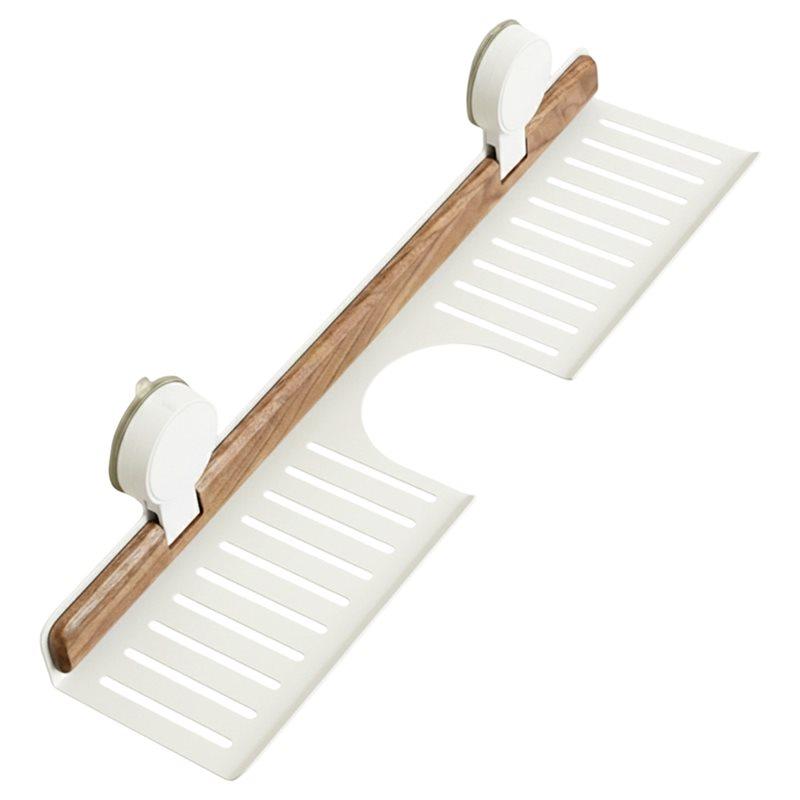 

Wall-Mounted No-Punch Storage Shelf Bathroom Suction Cup Sink Shelf Over Faucet Sink Rack Organizer Shelf 1PCS A белый