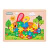 26 Stück Buchstaben Holzpuzzle Lernspielzeug für Kinder, Drei-in-eins Spielweise Holzpuzzle, Pädagogisches Geschenk für Vorschulkinder