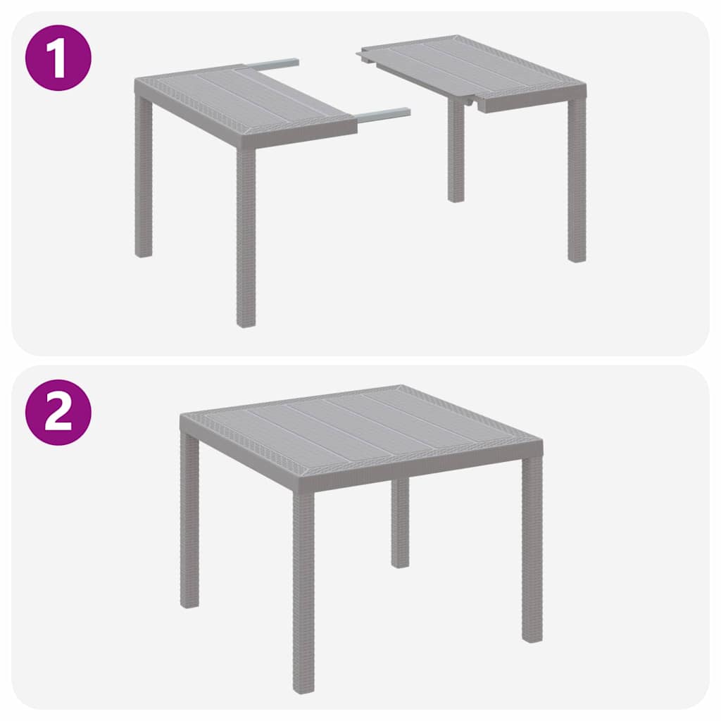 Garden Dining Set 5 Pcs Light Gray Polypropylene