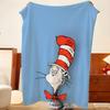 Book T-The Cat in the H-Hat Throw Flannel Throw Blanket, Lightweight Cozy, Durable Washable cute Cool