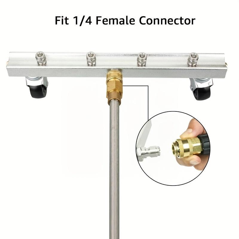 Pressure Water Gun 4000psi-Car Chassis Washer With Wheels-Stainless Steel1/4 Quick Plug Connector-Car Beauty Washer-4 Holes Spray Head-Car Sewer Broom