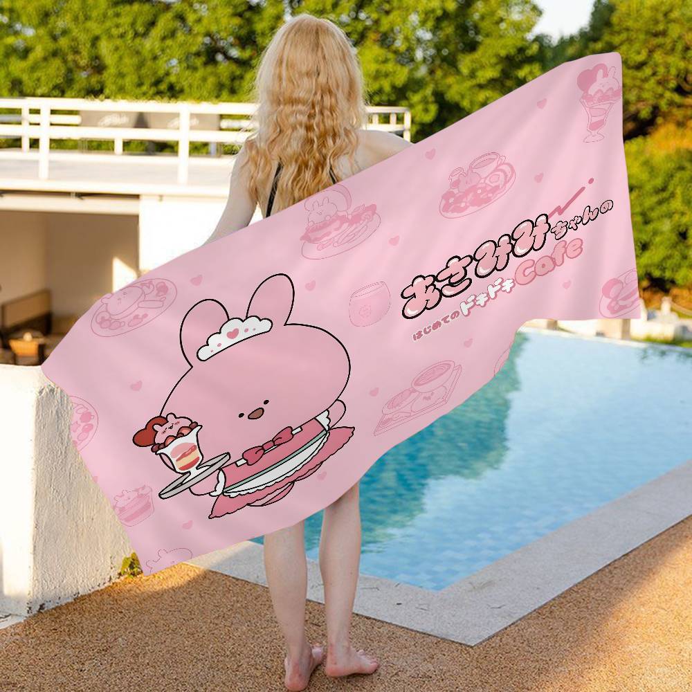 Cartoon A-Asamimichan Anime Beach Swimming Towel Soft Absorbent Washcloth Children's Gifts for Kids Travel Camping Gym