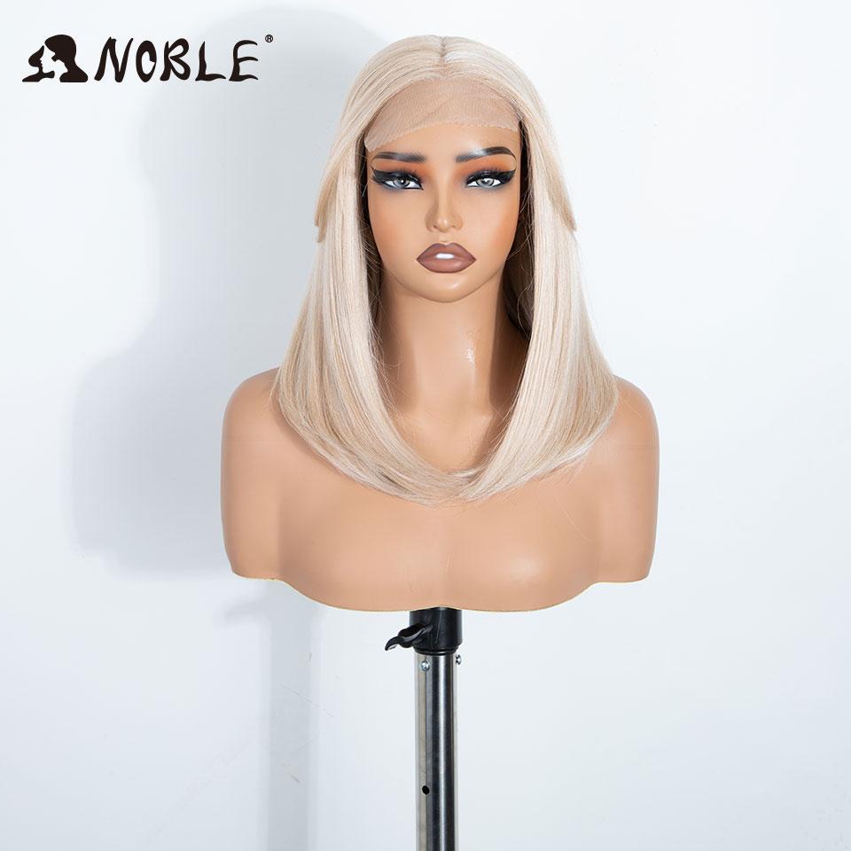 

NOBLE 18 Inch 6X4 Synthetic Lace Front Wig Ombre Blonde Brown Roots Straight Natural Hairline Heat Resistant For White Women (as the picture,150%&18inch-6x4 Lace Wig&TRENDY)