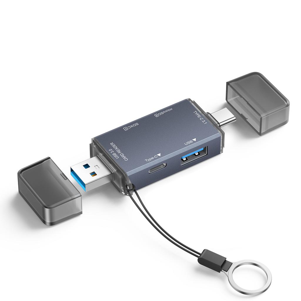 6 in 1 USB 3.0 Adapter External Installation TF SD OTG Card Reader USB C 2.0 Data Writer ABS Material for Laptop Mobile Phone