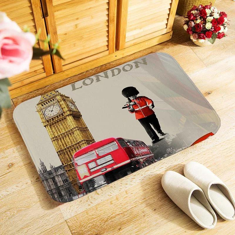 

Vintage London call box 40x60cm outdoor entrance doormat small area rug for bedroom kitchen hallway doormat anti-slip door mat 40x60CM