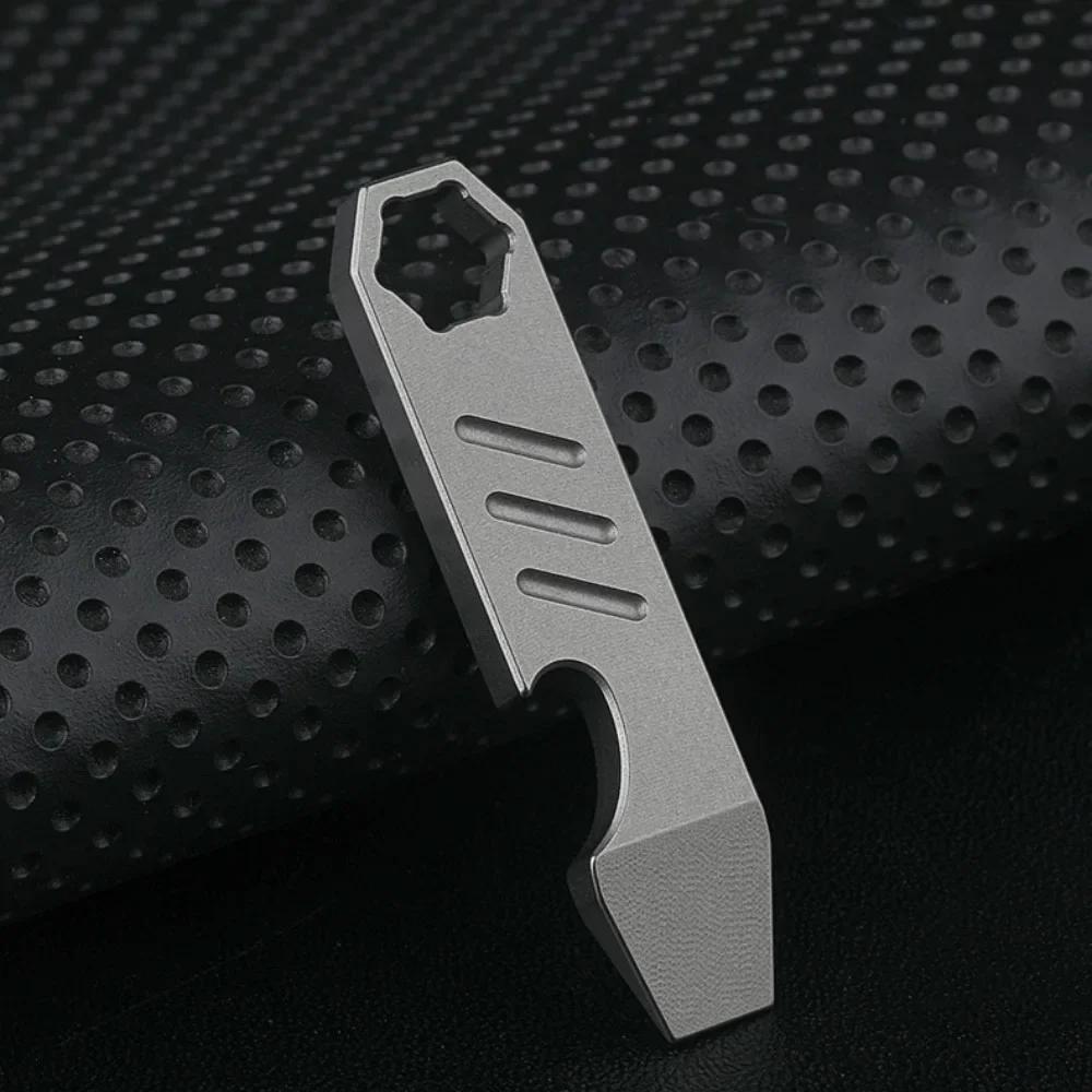 TC4 Titanium Alloy Multitool Mini Crowbar Bottle Opener Hex Wrench EDC Outdoor Camping Survival Gear Small Tool