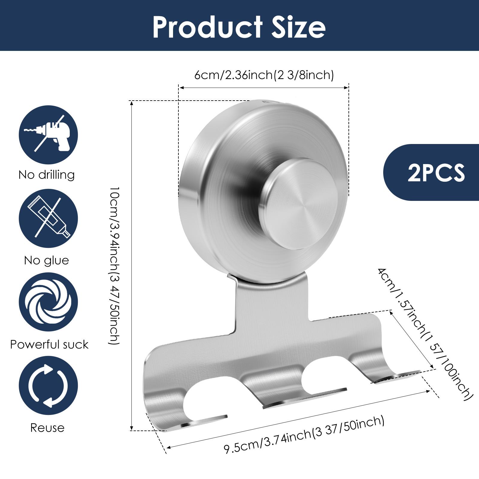 2 шт. Держатель для бритвы на присоске Настенный держатель для ванной комнаты Крючок на присоске Держатель для бритвы Без сверления Съемный многоразовый держатель для бритвы для ванной комнаты