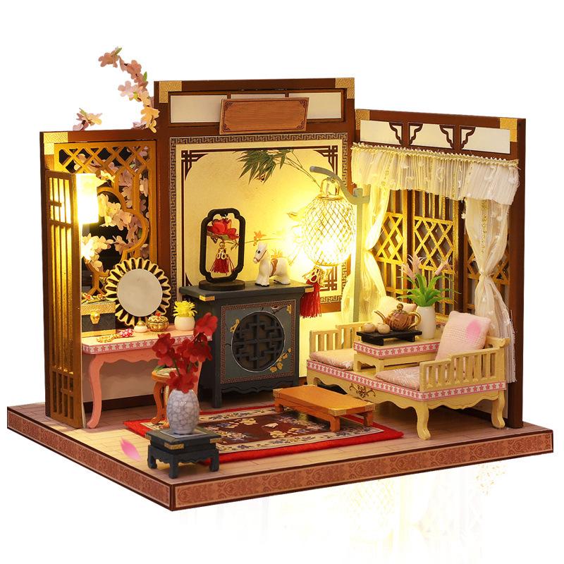 Jiate DIY Ancient Chinese Style Wooden Dollhouse Model Kit