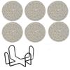6Pcs Heat-resistant Woven Round  Coaster Set with Holder Tableware Mat Cup Coaster  Household