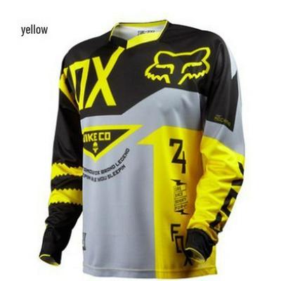 FOX Men's Long Sleeve Downhill Mountain Bike Jersey - Spring/Autumn Quick-Dry Off-Road Cycling Top