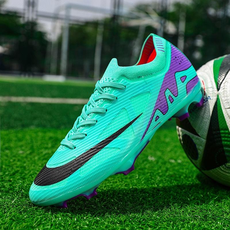 New Men Football Boots Ultralight Grass Sneakers Cleats Breathable Soccer Shoes Match Indoor Long Spikes Training Drop Shipping