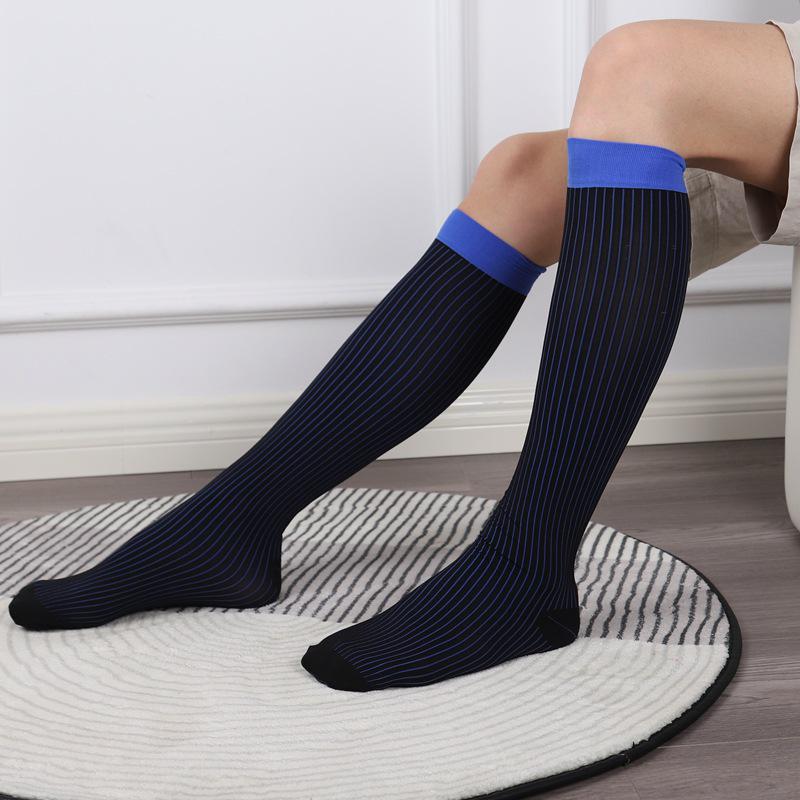Men's Silk Striped Knee-Length Formal Socks