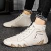 Mens Winter Warm Faux Fur Lined Casual Leather Chelsea Boots Low Heel Round Toe Slip-On