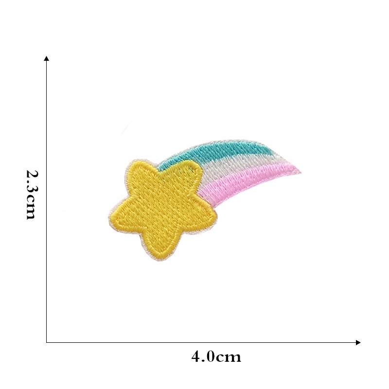 Aplicatie Brodata Desen Animat Curcubeu Stea pentru Haine de Copii