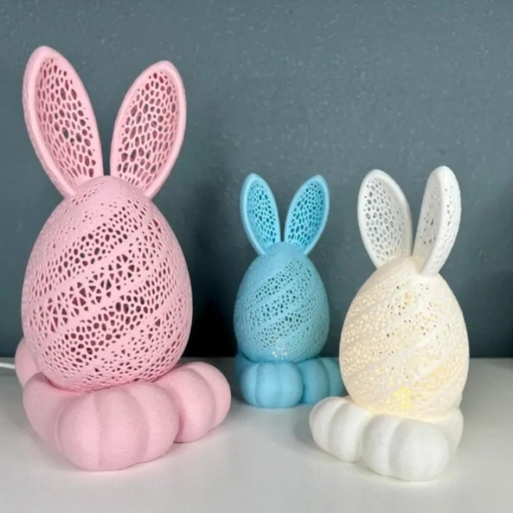 Cartoon 3D Printing Easter Rabbit Hollow Out Egg Candle Holder  Easter Decoration