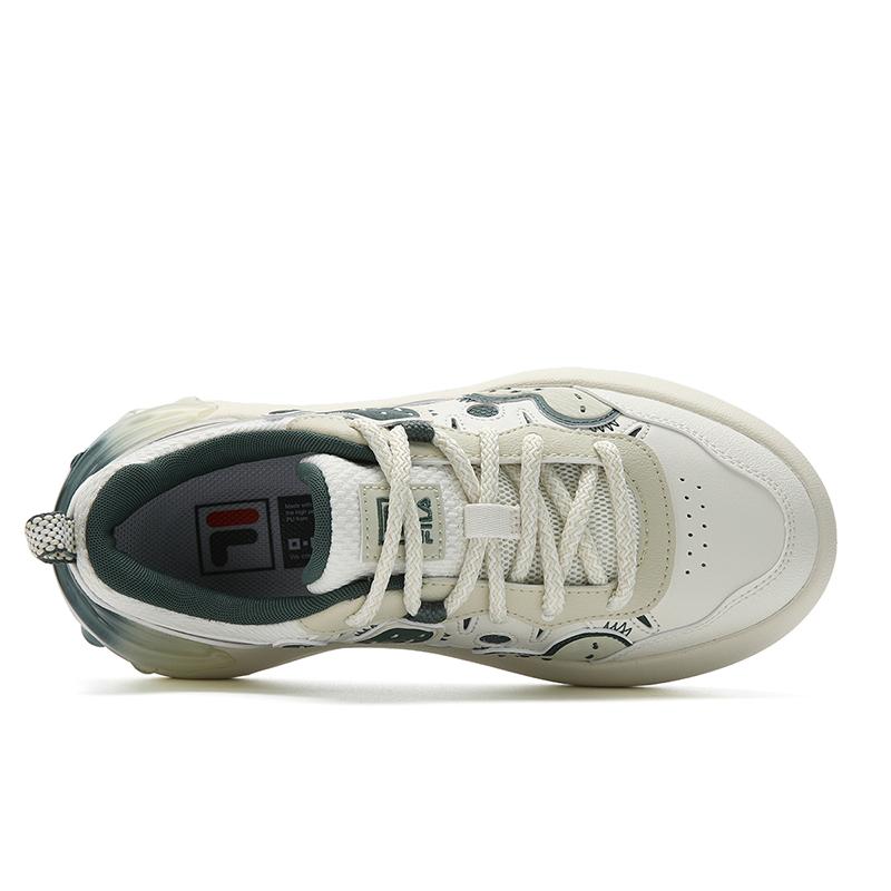 FILA CACTI Coverage Abrasion Resistant Height Increasing Low top Skateboard Shoes Women's Tofu White F12W611208FTH