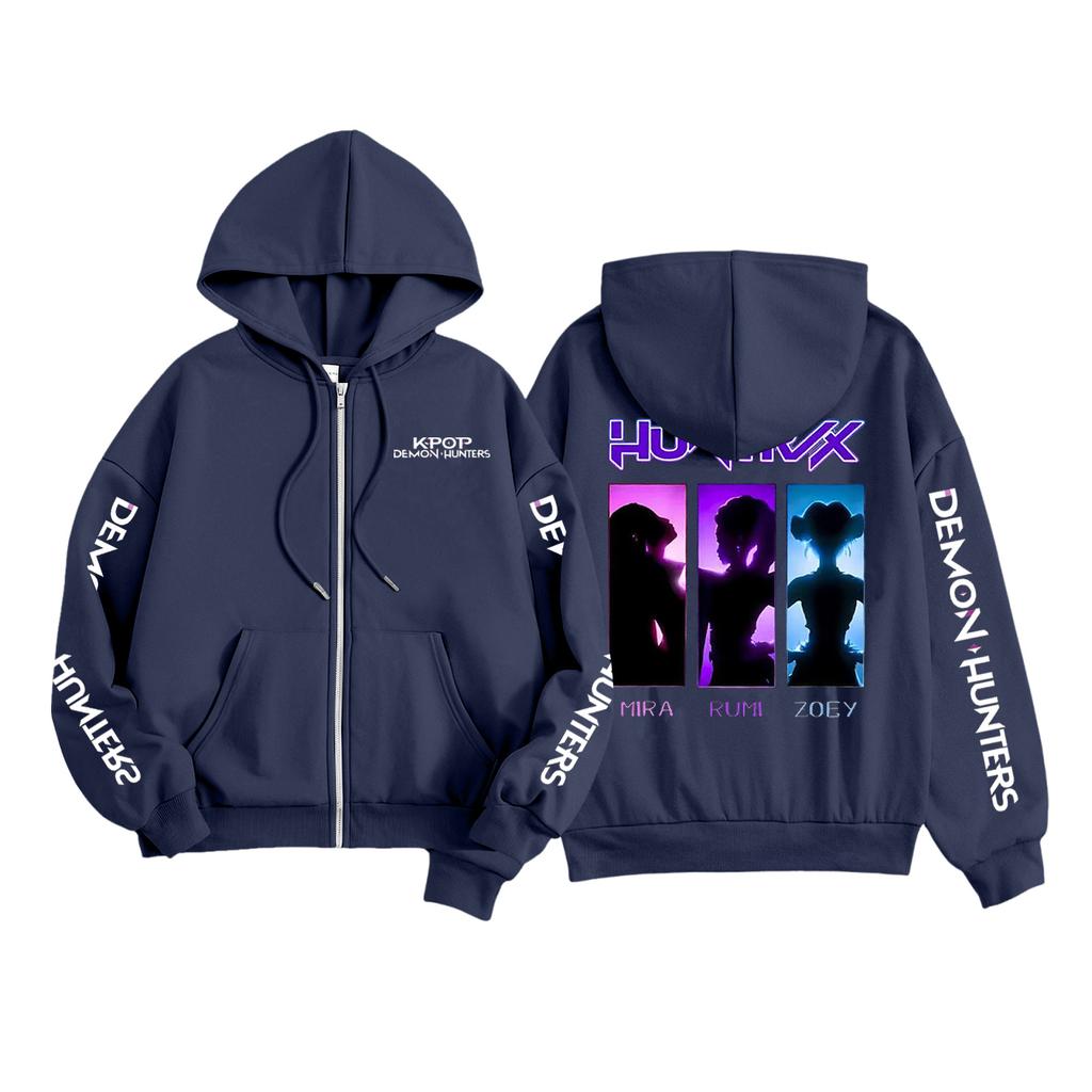 Kids Fashion Women's Lightweight Long Sleeve Zipper Hoodie Printed Hoodie With Pockets