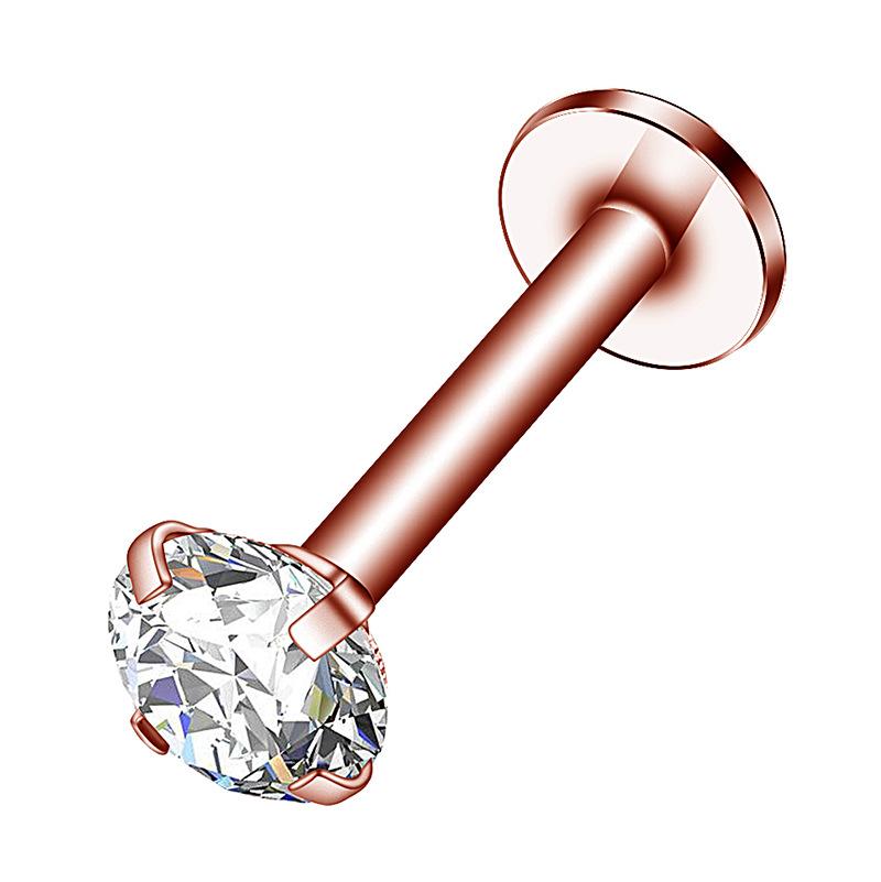 Lippenstecker Edelstahl Ohrringe Lippenring Ohrknorpelstecker 1,2 mm Zirkon Lang Piercing Schmuck