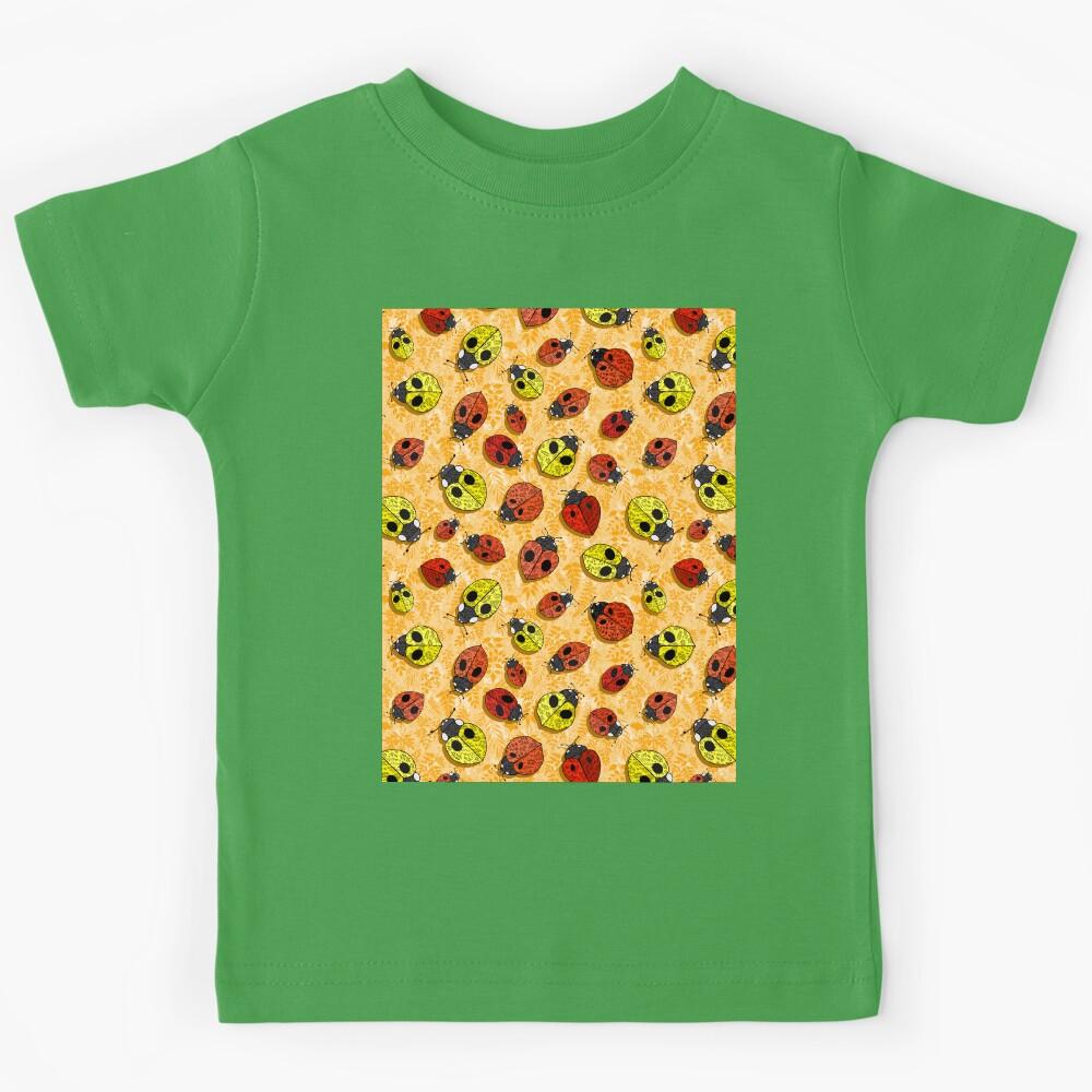 Ladybug Love on Harvest Gold Kids T-Shirt 150