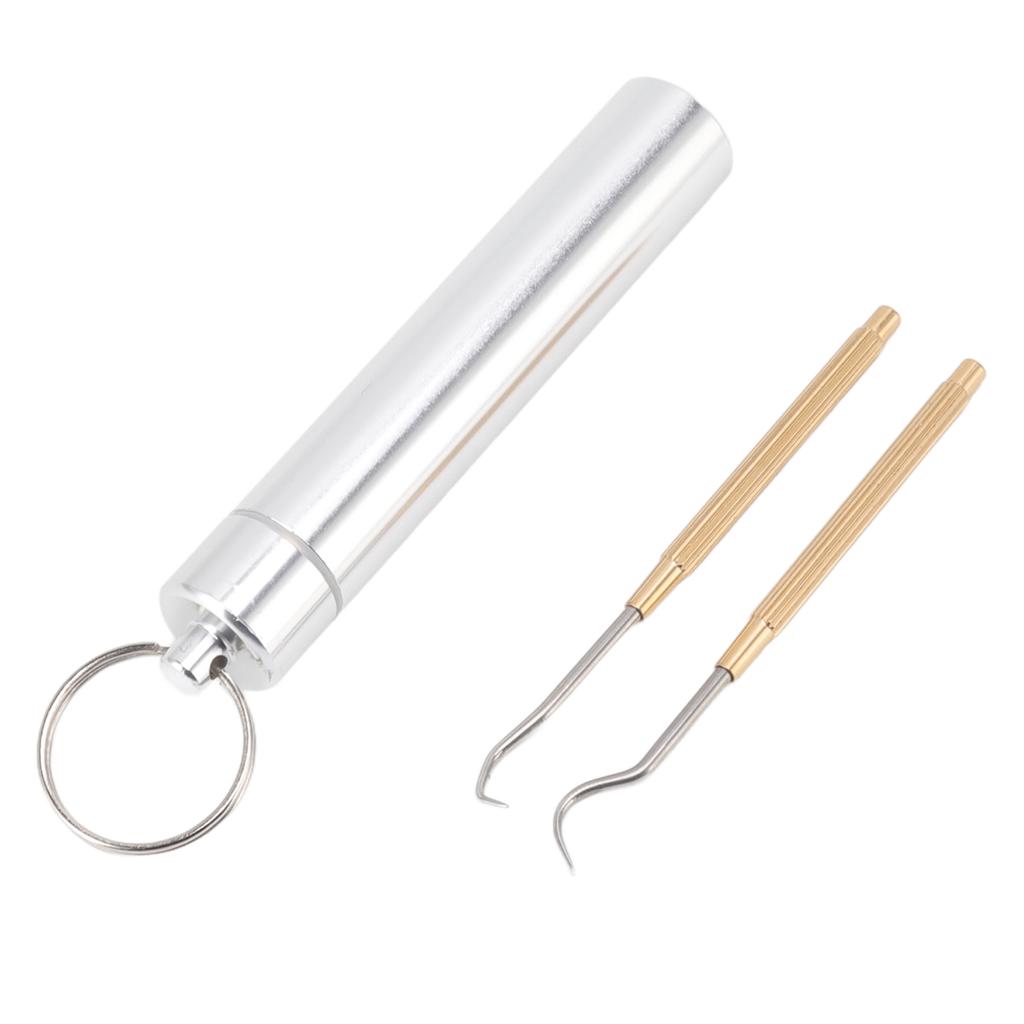 Toothpicks Pocket Set Stainless Steel Brass Reusable Toothpicks for Outdoor Camping Picnic