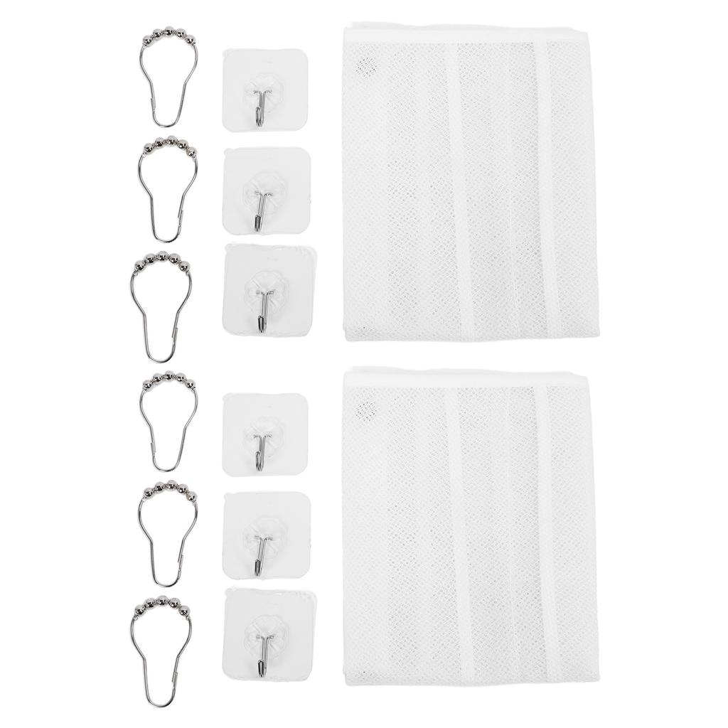 Bathroom Storage Hanging Bag 2 Sets 6 Hooks Shower Caddy Quick Dry Mesh Bathroom Organizer