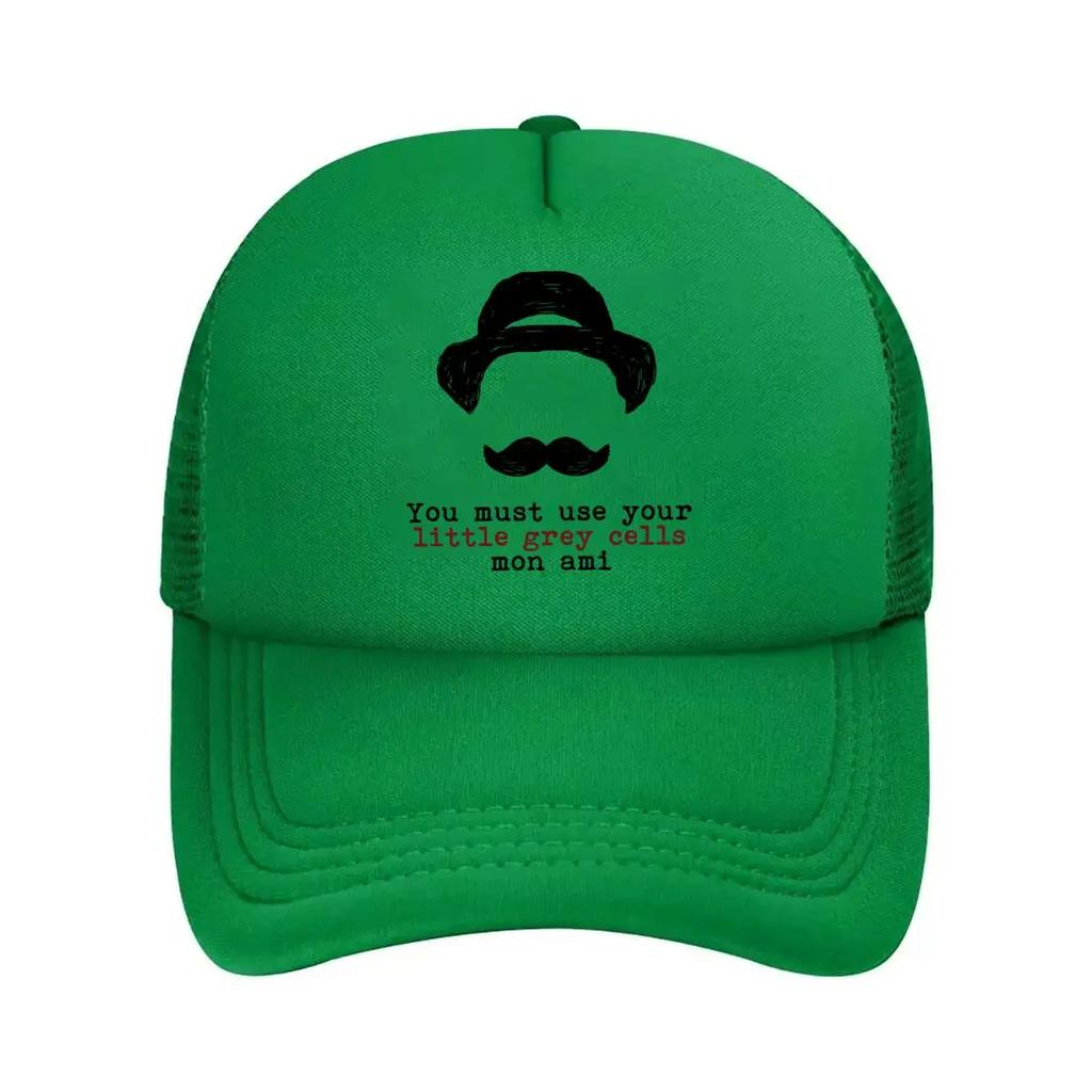Silhouette with Hat and Moustache  Inspirational Quote Mesh Baseball Cap