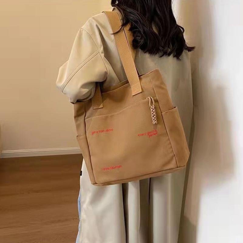 Fashionable Casual Canvas Bag Cartoon Letter Versatile Handbag Bento Bag