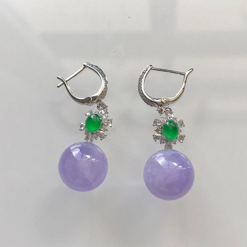 Natürliche Violette Chalcedon Perlen Ohrringe Für Frauen Eingelegter Diamant Neu In Vintage Mode Charme Ohrstecker Hochzeitsschmuck