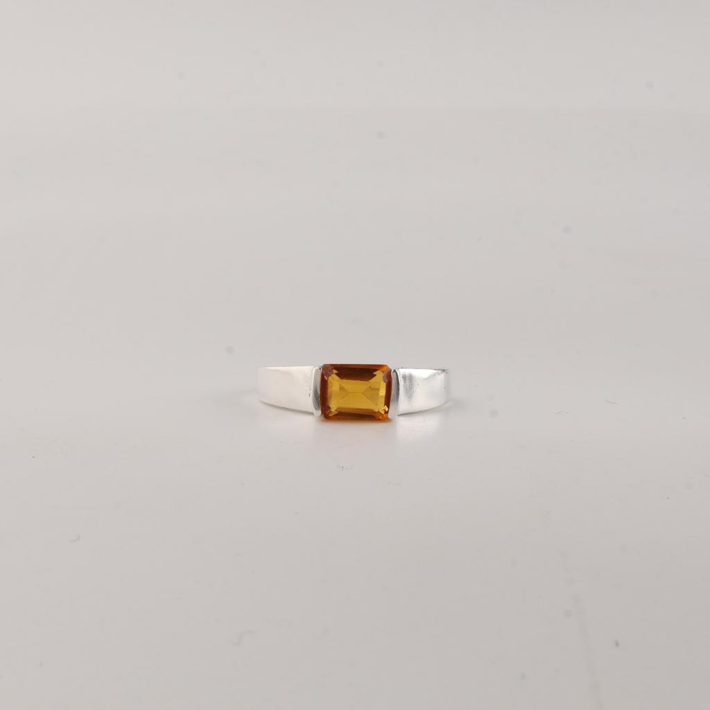 Citrine Gemstone 925 Sterling Silver Promise Ring Gift For Her CZR-28-5