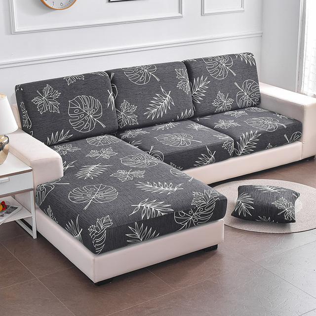 Printed Sofa Seat Cushion Cover Elastic Pets Kids Living Room Floral Stretch Washable Removable Slipcover Furniture Protector