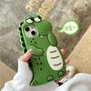 Niedliche Cartoon 3D Krokodil Dinosaurier Handyhüllen für iPhone 15 14 13 12 11 Pro Max Sturzsichere Weiche Silikon Handyhülle.