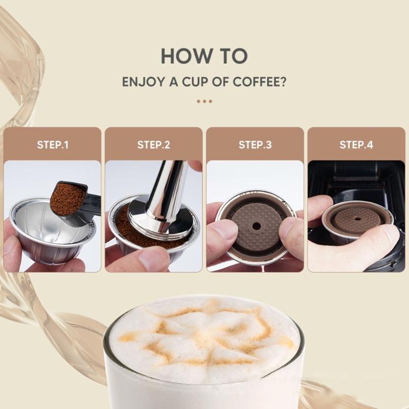 4Pcs Reusable Silicone Lids Coffee Silicone Cover Lids Refilled Capsules for Coffee Lids Capsules Replacement