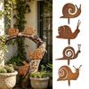 Schnecken-Ornamente Gartenstecker-Silhouetten Erdspieß Wetterbeständiges Eisen Retro Verwitterte Textur Figuren für Hof und Terrasse