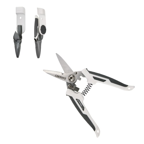 CEERAYZ 185mm Notched Scissors, Multipurpose Heavy-Duty, Made with 420 Japanese Stainless Steel, Industrial and All-Purpose Scissors for Metalworking,