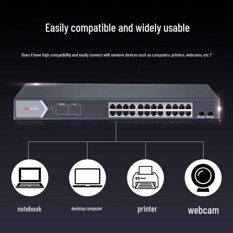 Hikvision 24-Port Gigabit PoE Switch CN plug (adapter included)