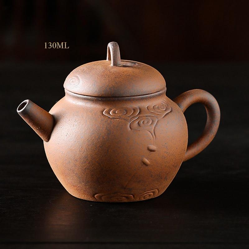 Raw Ore Rough Pottery Tea Pot, Handmade Tea Set, Single Pot, 120cc Small Tea Pot